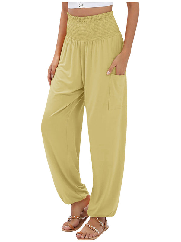 Blue Zone Planet | elastic high waist wide leg trousers BLUE ZONE PLANET