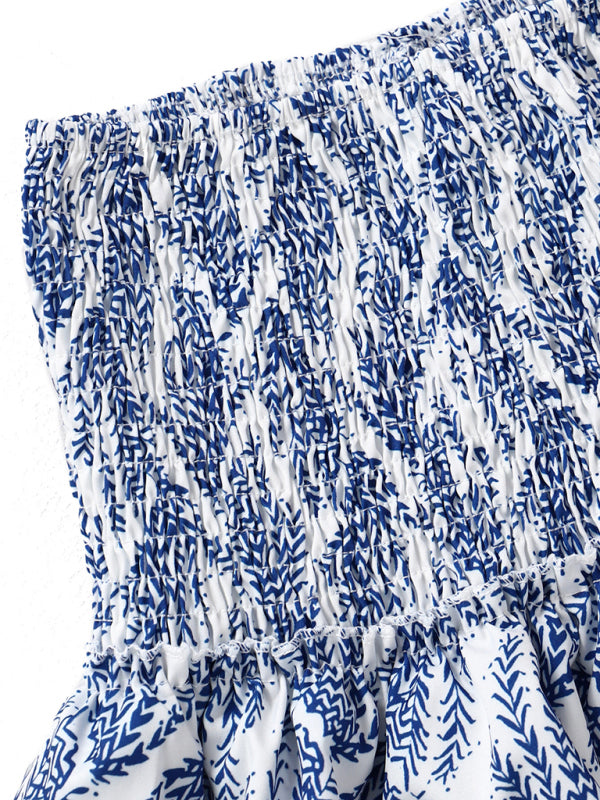 Women's Fashion Ruffled Floral Half-length Pleated Skirt kakaclo