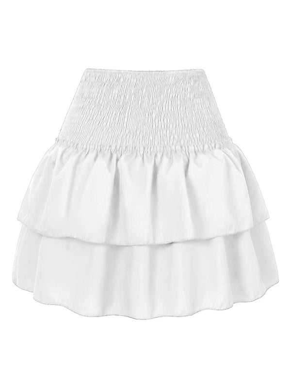 Women's Fashion Ruffled Floral Half-length Pleated Skirt kakaclo