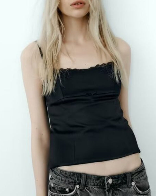 Blue Zone Planet | able and versatile slim fit satin camisole BLUE ZONE PLANET