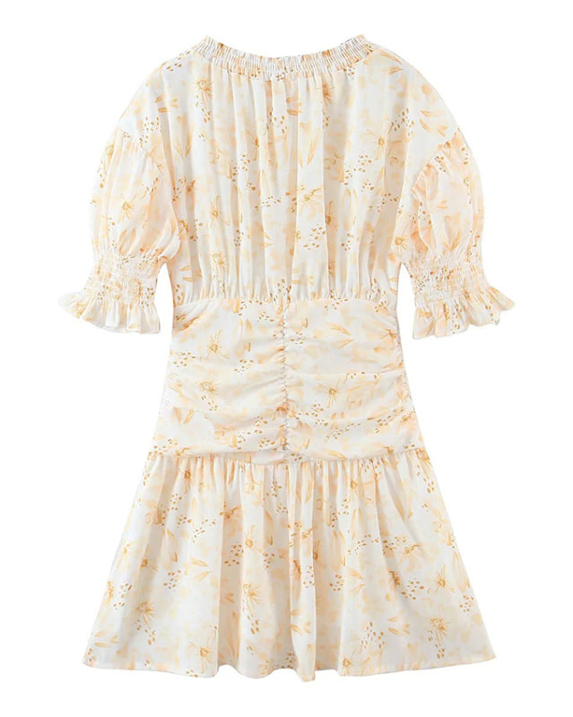 Blue Zone Planet | able elastic pleated pastoral style dress BLUE ZONE PLANET