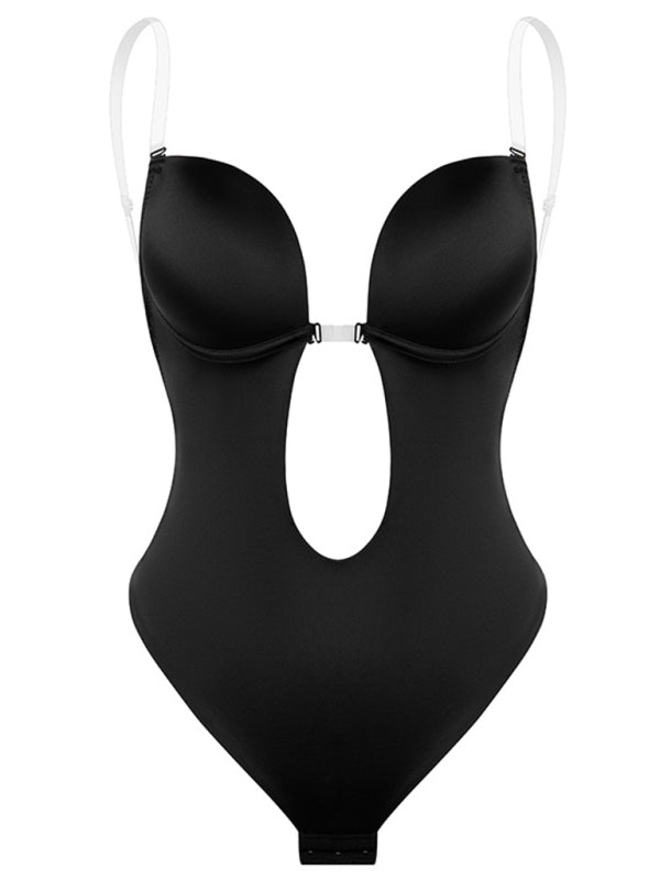 Blue Zone Planet | Backless Deep V Backless Plunge Shaping Bodysuit Bodysuit BLUE ZONE PLANET