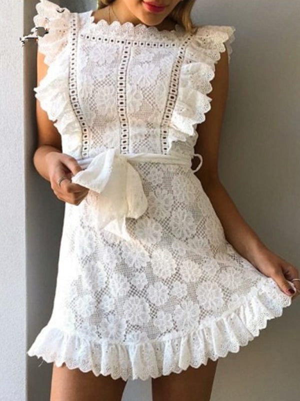 embroidered lace fungus dress BLUE ZONE PLANET