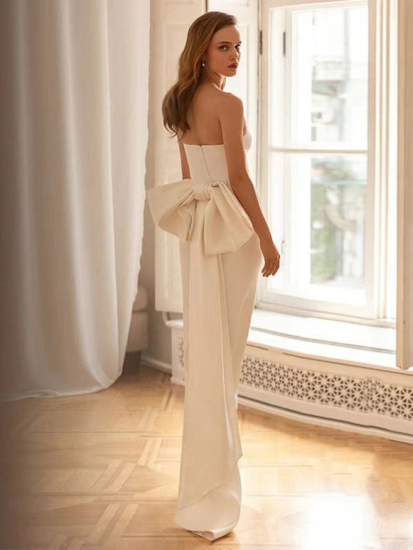 Simple White Tube Top Slim Dress BLUE ZONE PLANET
