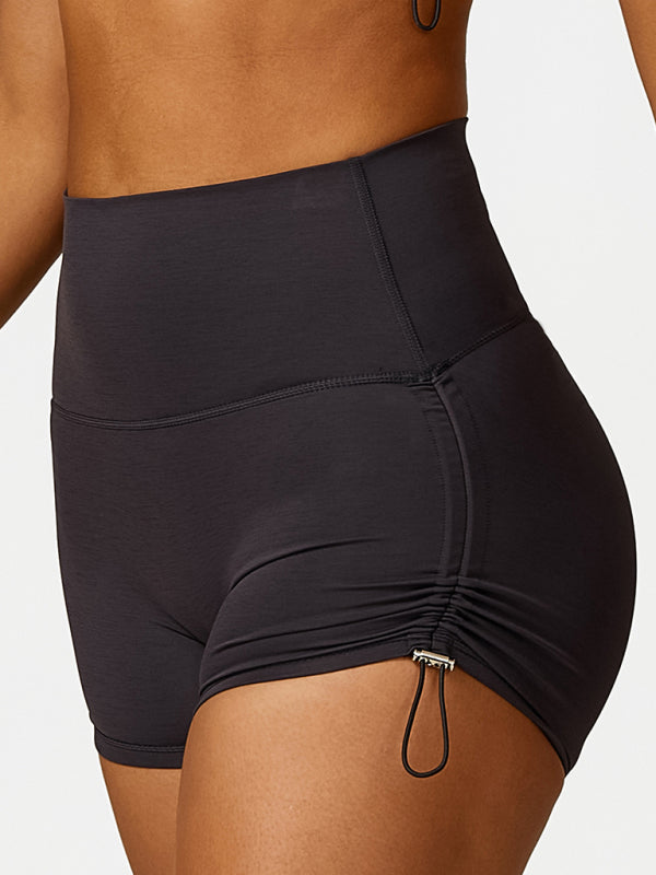 Blue Zone Planet | New drawstring yoga wear breathable solid color running tight shorts kakaclo