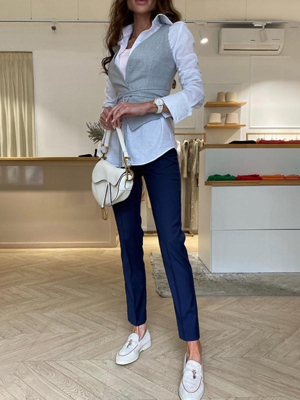 Blue Zone Planet |  lace up loose vest BLUE ZONE PLANET