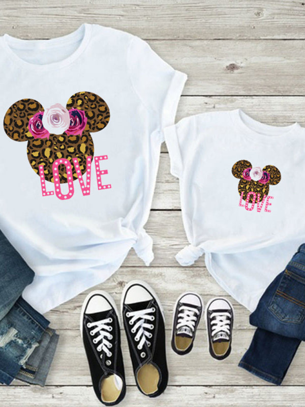 Blue Zone Planet | Mama and Mini Family printed short-sleeved T-shirt (mom style) BLUE ZONE PLANET