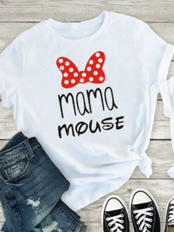 Blue Zone Planet | Mama and Mini Family printed short-sleeved T-shirt (mom style) BLUE ZONE PLANET