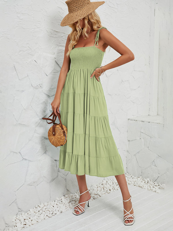 Blue Zone Planet | Elise's empire waist sleeveless spaghetti strap midi dress BLUE ZONE PLANET