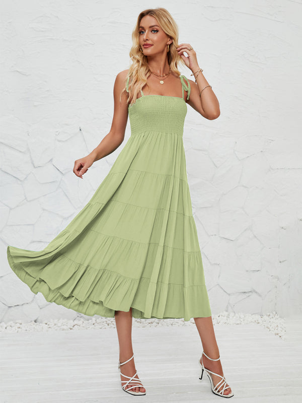 Blue Zone Planet | Elise's empire waist sleeveless spaghetti strap midi dress BLUE ZONE PLANET