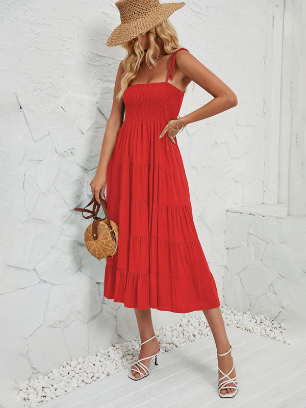 Blue Zone Planet | Elise's empire waist sleeveless spaghetti strap midi dress BLUE ZONE PLANET