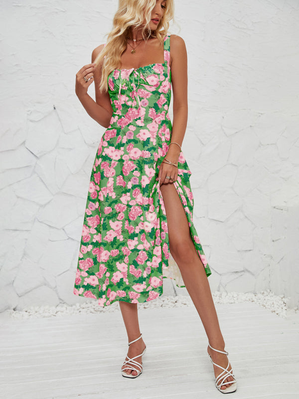 Blue Zone Planet | Elara's Floral Pastoral Midi Dress BLUE ZONE PLANET
