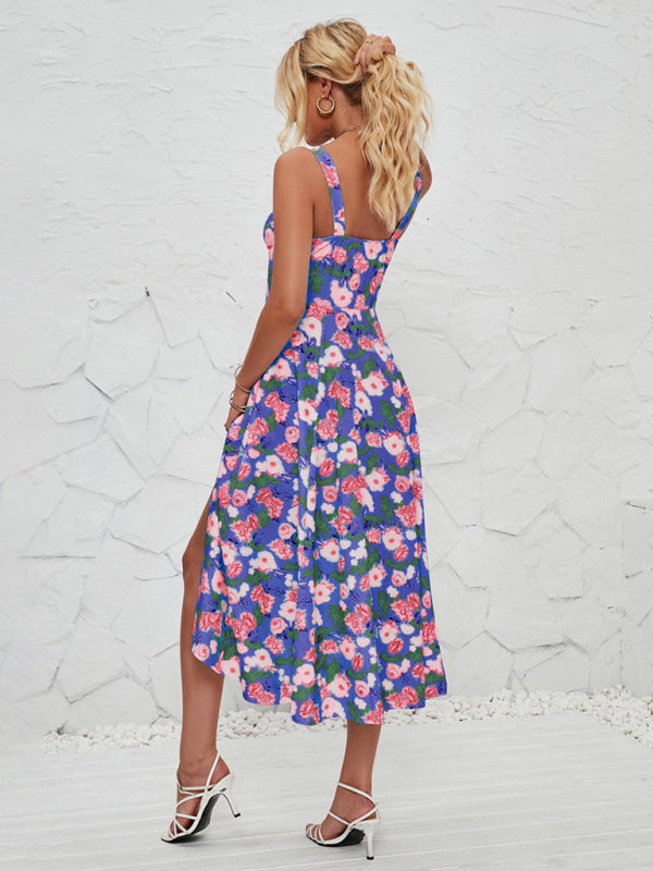 Blue Zone Planet | Elara's Floral Pastoral Midi Dress BLUE ZONE PLANET