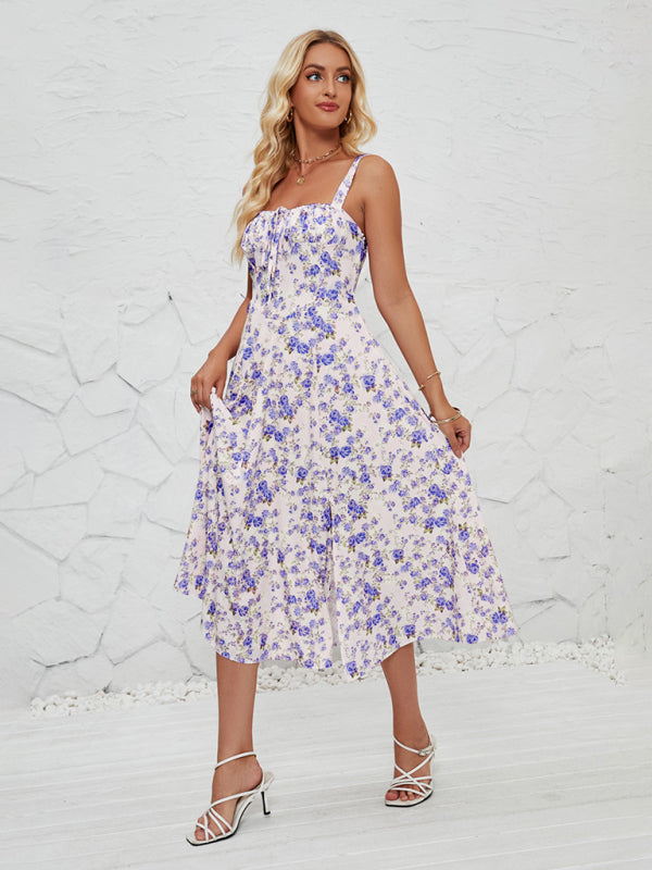 Blue Zone Planet |  Elara's Floral Pastoral Midi Dress BLUE ZONE PLANET