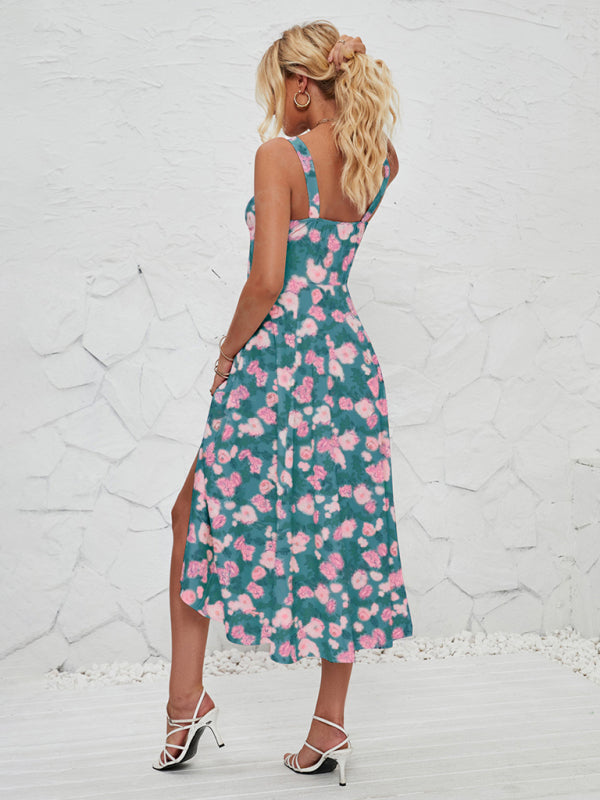 Blue Zone Planet | Elara's Floral Pastoral Midi Dress BLUE ZONE PLANET