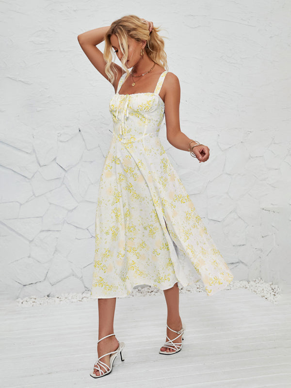 Blue Zone Planet | Elara's Floral Pastoral Midi Dress BLUE ZONE PLANET