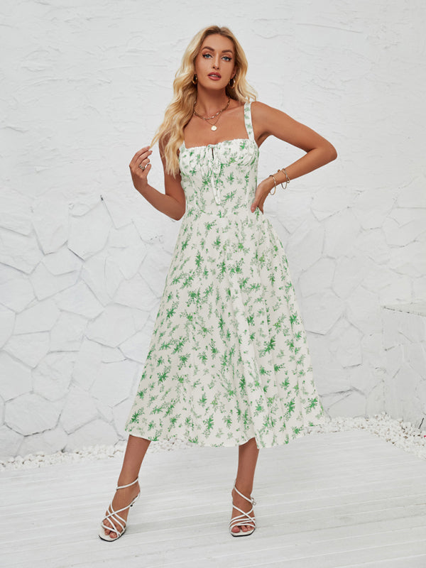 Blue Zone Planet | Elara's Floral Pastoral Midi Dress BLUE ZONE PLANET