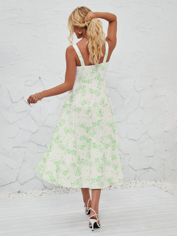 Blue Zone Planet | Elara's Floral Pastoral Midi Dress BLUE ZONE PLANET