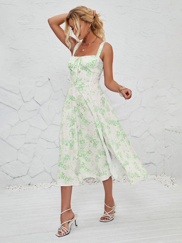 Blue Zone Planet | Elara's Floral Pastoral Midi Dress BLUE ZONE PLANET