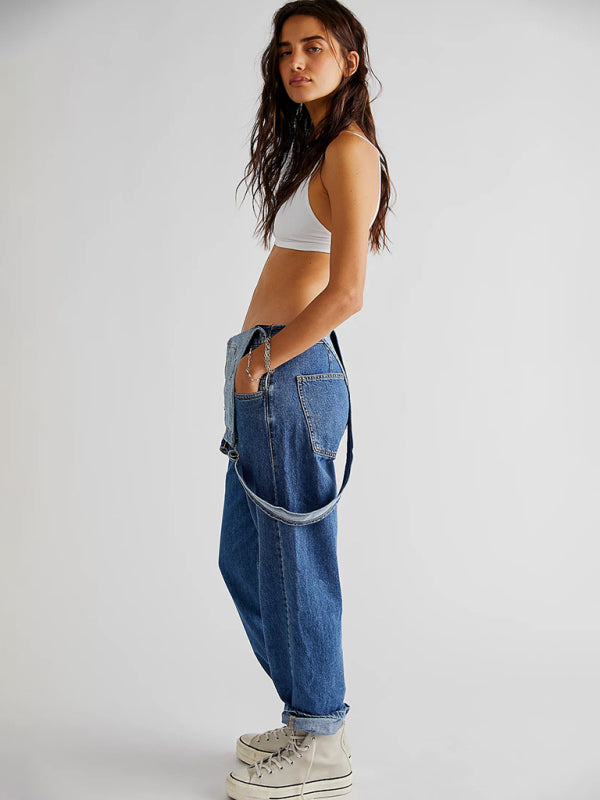 Blue Zone Planet |  style jumpsuit loose denim overalls trousers BLUE ZONE PLANET