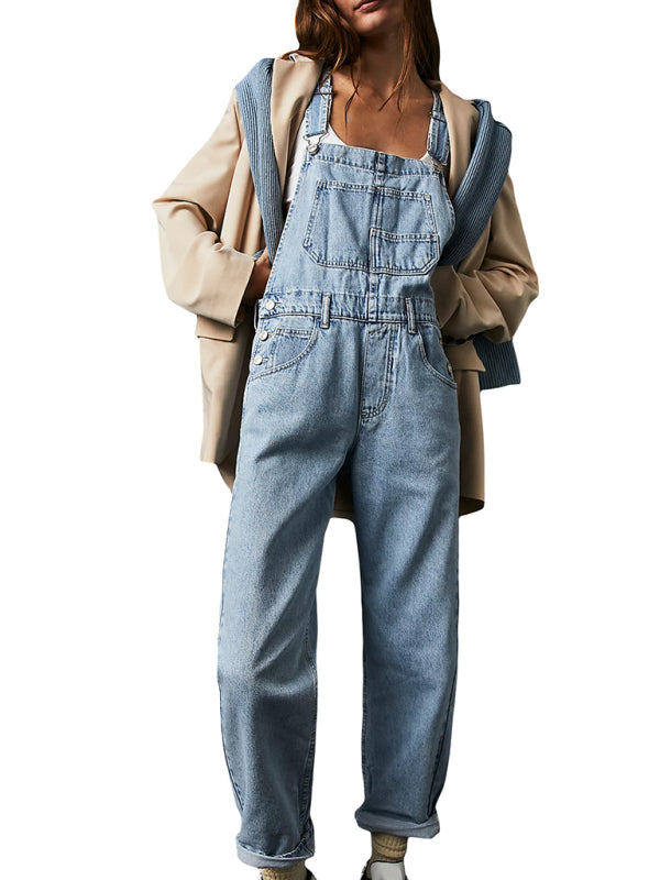 Blue Zone Planet |  style jumpsuit loose denim overalls trousers BLUE ZONE PLANET