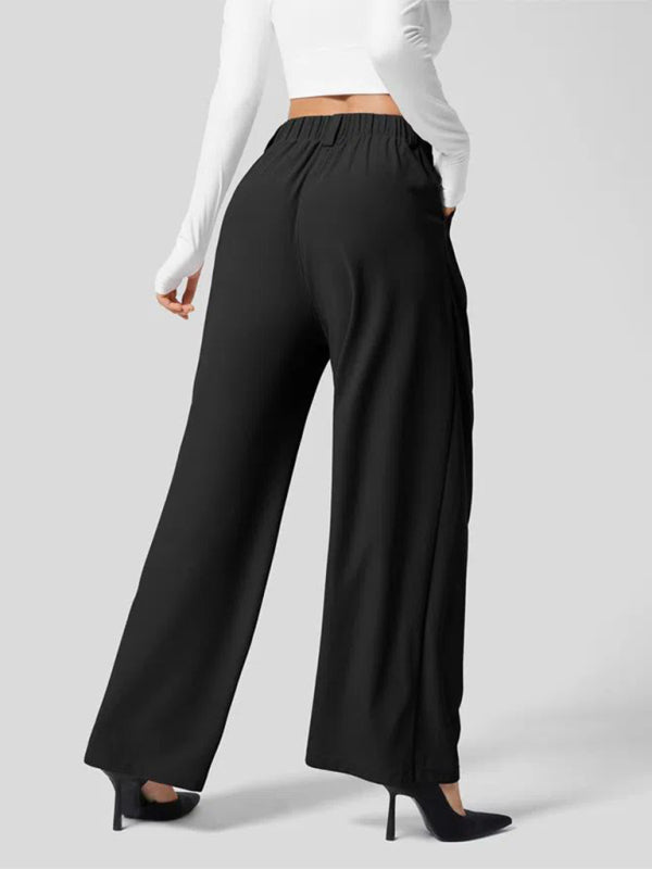 Blue Zone Planet | Loose Wide Leg Pocket High Waist Pants BLUE ZONE PLANET