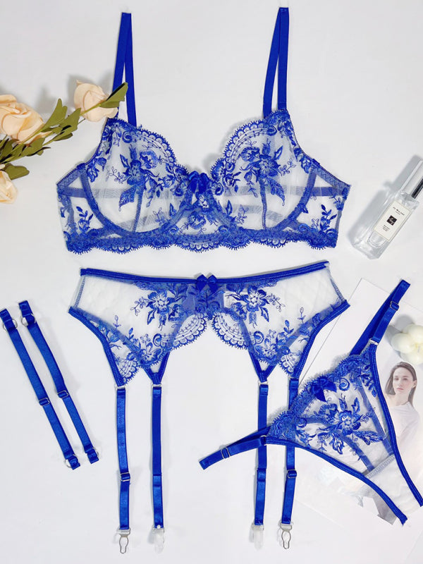 Blue Zone Planet | Embroidered Perspective Belt Hollow Sex Suit BLUE ZONE PLANET