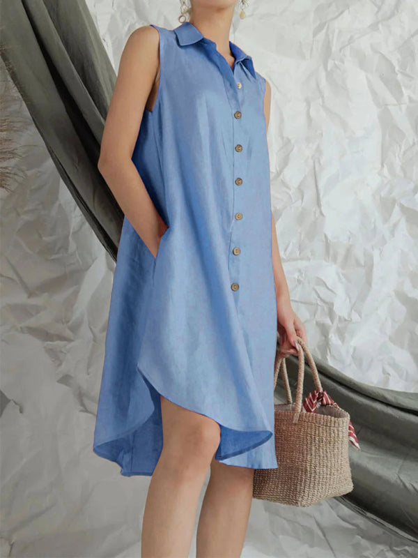 Blue Zone Planet | Women's Solid Color Loose Shirt Skirt BLUE ZONE PLANET