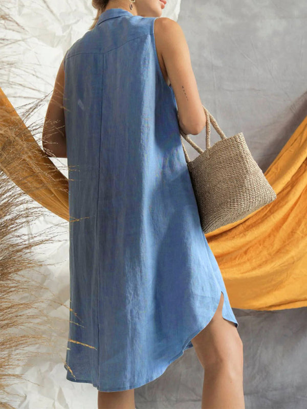 Blue Zone Planet | Women's Solid Color Loose Shirt Skirt BLUE ZONE PLANET
