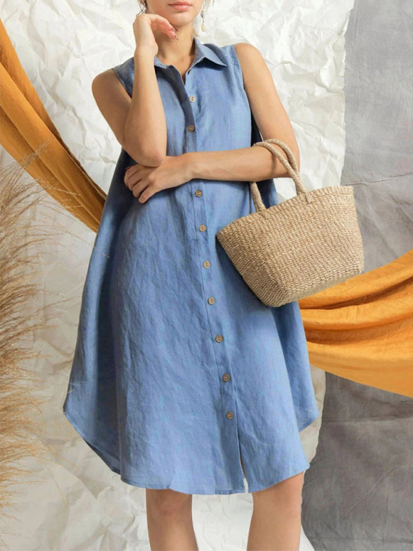 Blue Zone Planet | Women's Solid Color Loose Shirt Skirt BLUE ZONE PLANET
