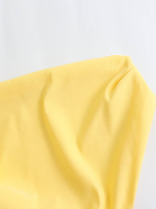 Blue Zone Planet | New women's solid color pullover slope collar sleeveless pleated asymmetric top BLUE ZONE PLANET