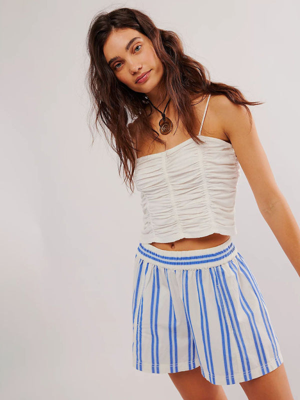 Blue Zone Planet | Women's Striped Casual Shorts BLUE ZONE PLANET