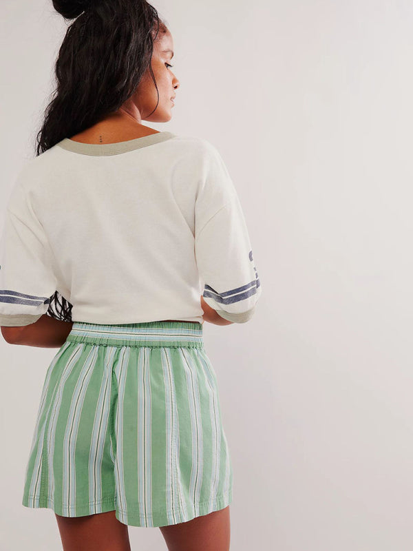 Blue Zone Planet | Women's Striped Casual Shorts BLUE ZONE PLANET