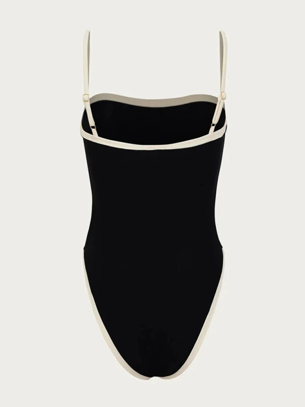 Blue Zone Planet | Bikini Contrast Color Spliced One-piece Swimsuit BLUE ZONE PLANET