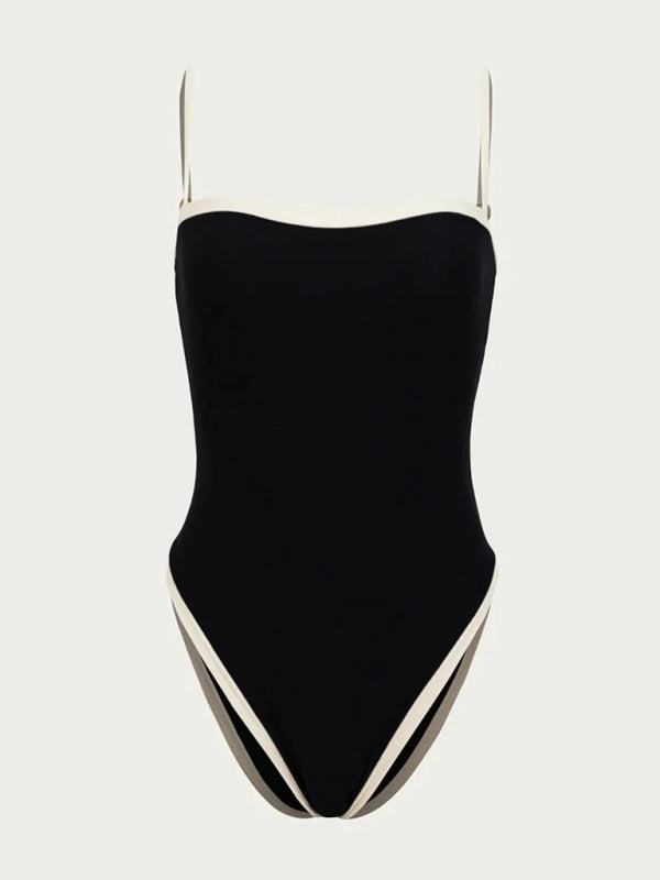 Blue Zone Planet | Bikini Contrast Color Spliced One-piece Swimsuit BLUE ZONE PLANET