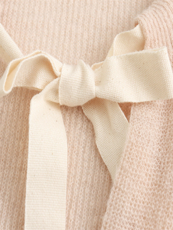 Blue Zone Planet | loose bow tie knitted sweater cardigan BLUE ZONE PLANET
