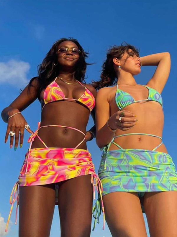 Blue Zone Planet |  inner vest, butt-covering skirt, swimsuit and bikini set BLUE ZONE PLANET