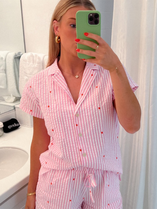 Blue Zone Planet | love striped home wear suit (can be worn outside) BLUE ZONE PLANET