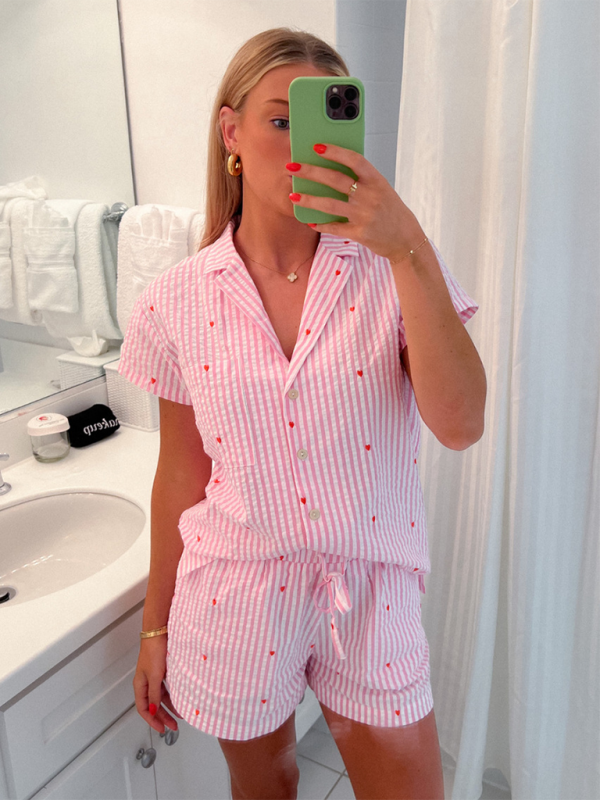 Blue Zone Planet | love striped home wear suit (can be worn outside) BLUE ZONE PLANET