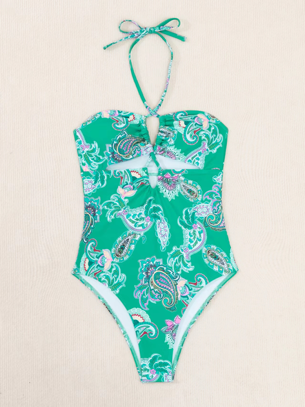 Blue Zone Planet | one-piece swimsuit halterneck lace-up swimsuit BLUE ZONE PLANET