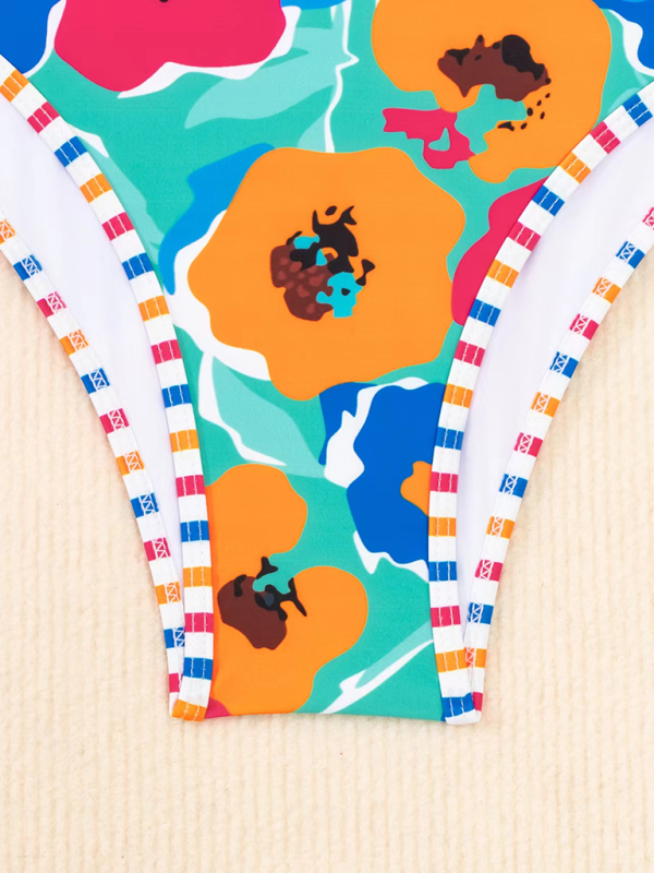 Blue Zone Planet | bikini printed one piece swimsuit with hollow back BLUE ZONE PLANET