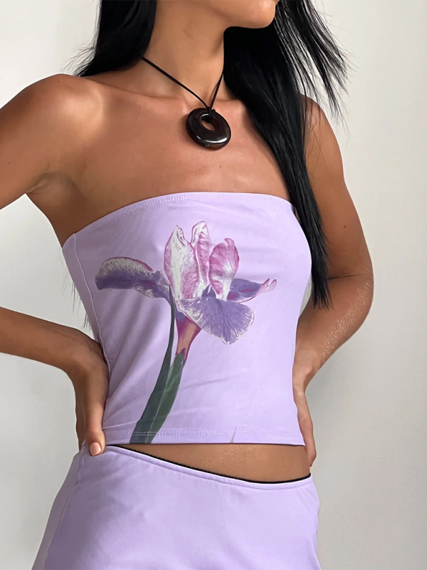 Blue Zone Planet | Y2K printed tube top vest BLUE ZONE PLANET