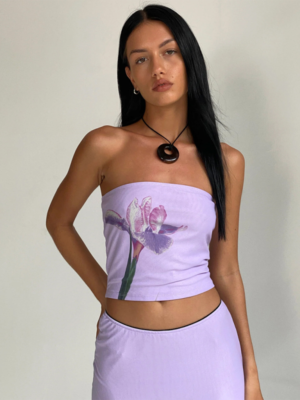 Blue Zone Planet | Y2K printed tube top vest BLUE ZONE PLANET