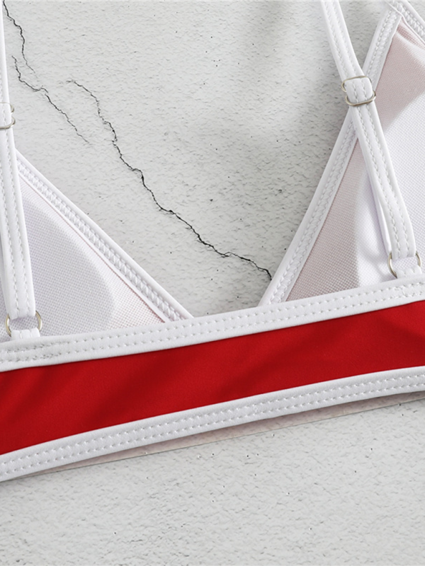 Blue Zone Planet | Women's Solid Color Bikini Sexy Sports Contrast Color Bikini BLUE ZONE PLANET