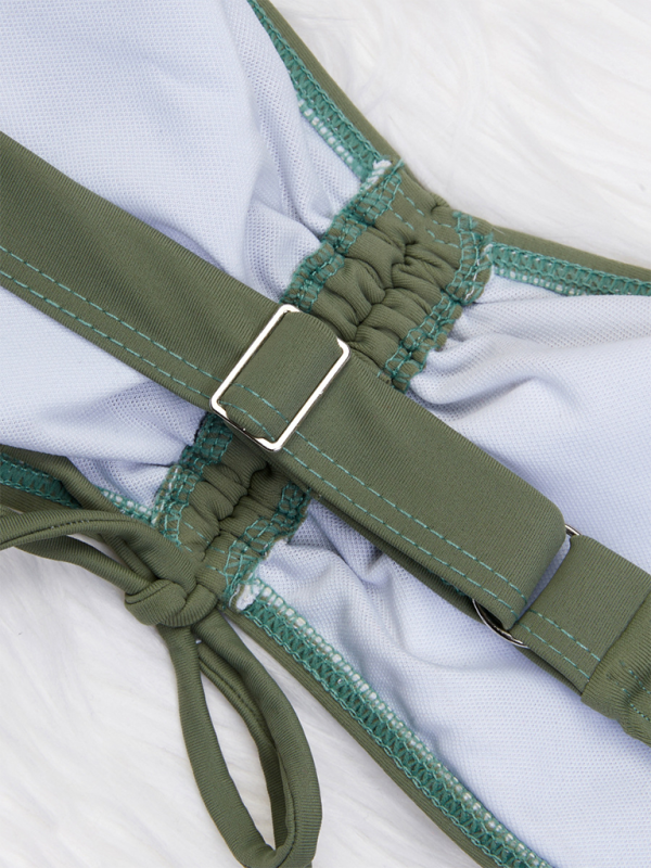 Blue Zone Planet | Solid color triangle bikini sexy tube top drawstring strap bikini BLUE ZONE PLANET