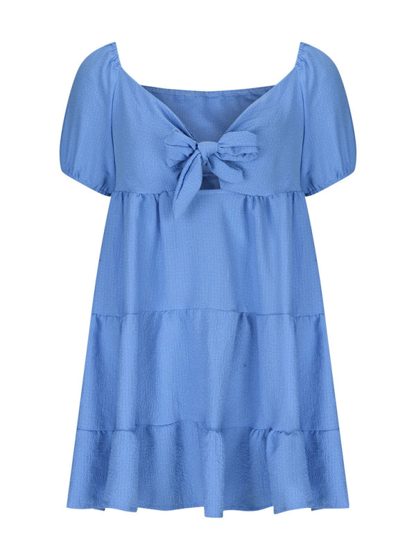 Blue Zone Planet | able and versatile strappy V-neck short-sleeved dress BLUE ZONE PLANET