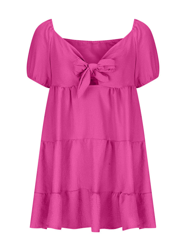 Blue Zone Planet | able and versatile strappy V-neck short-sleeved dress BLUE ZONE PLANET