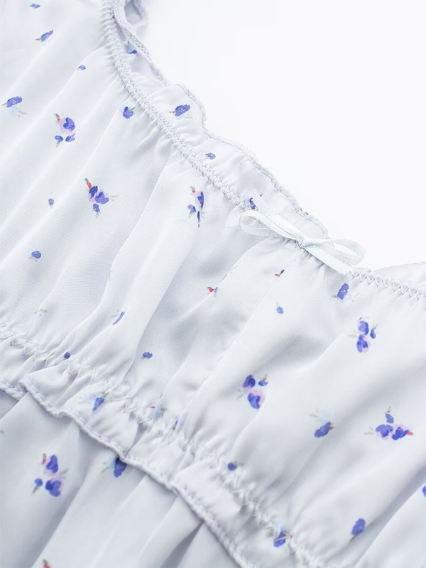Blue Zone Planet | Desiree's layered decorative flower print top and skirt set BLUE ZONE PLANET