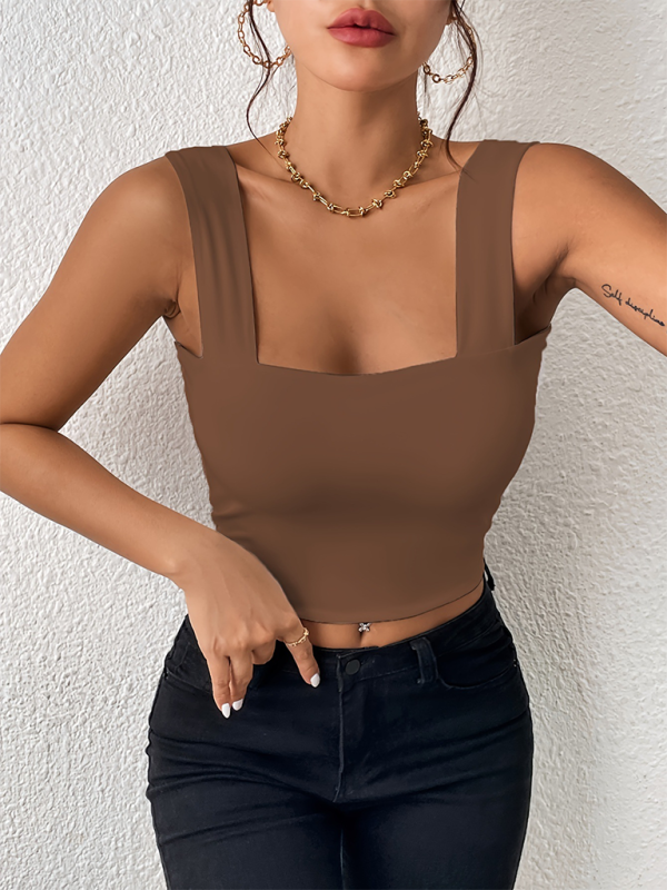 Blue Zone Planet | camisole wide shoulder strap slim hot girl sleeveless top BLUE ZONE PLANET