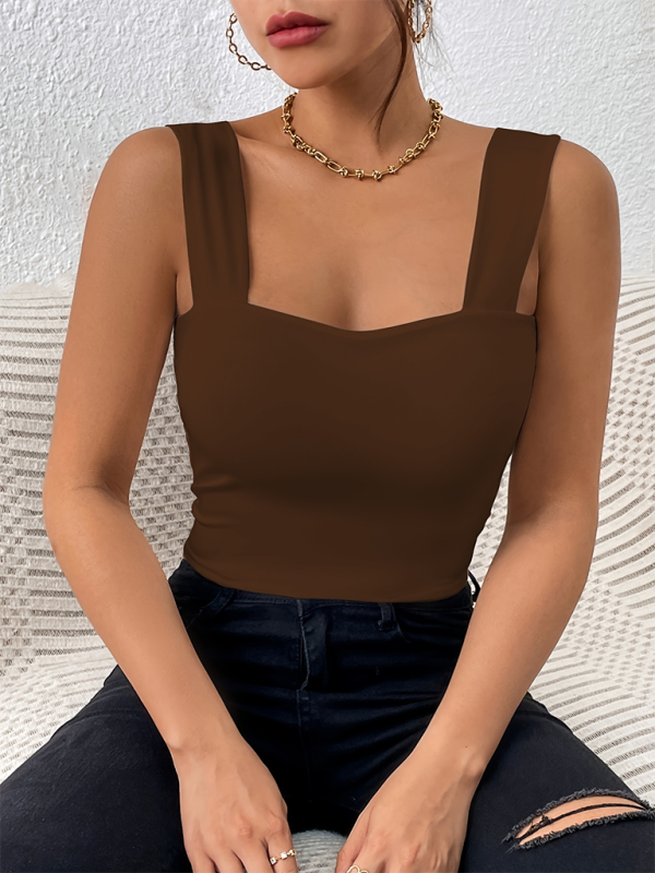 Blue Zone Planet | camisole wide shoulder strap slim hot girl sleeveless top BLUE ZONE PLANET